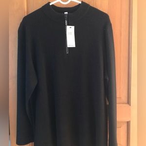 NWT BLACK LONG SLEEVE SWEATER WITH RHINESTONE EMELLISHED ZIPPER SIZE 1X